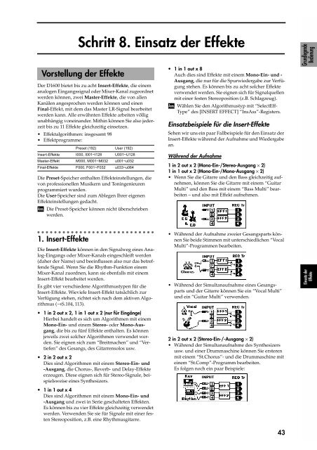 Handbuch für Korg D 1600 MK II - MidiSpecial