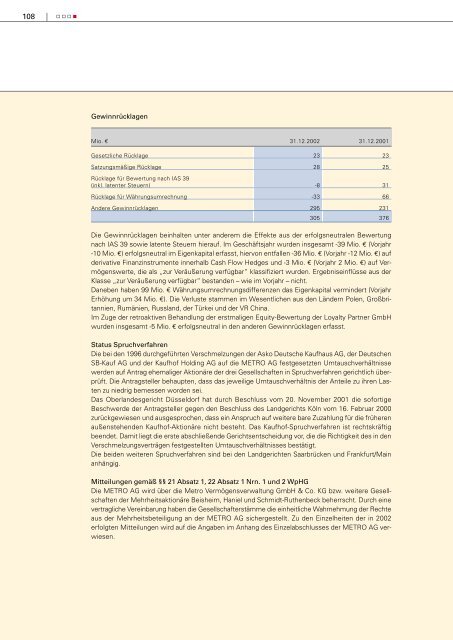 Gesch äftsbericht 2002 - METRO Group