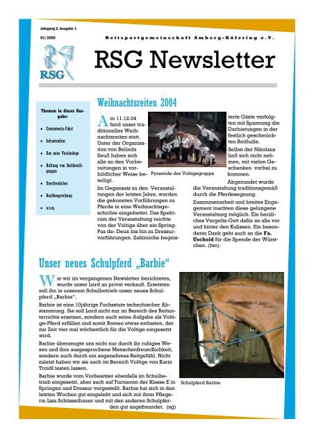 Nesletter 2005/01 - Michl´s Homepage ist online