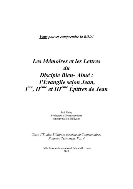 Jean Commentaire - Free Bible Commentary