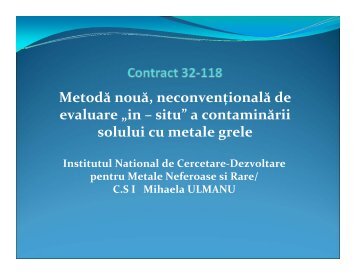 metoda noua, neconventionala de evaluare in situ a
