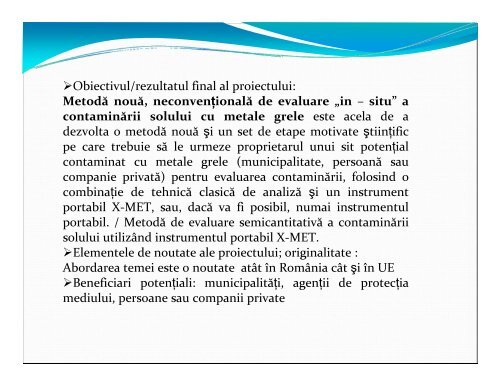 metoda noua, neconventionala de evaluare in situ a