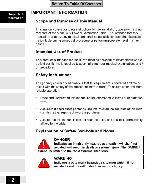 Installation and Operation Manual 307 Power ... - Midmark