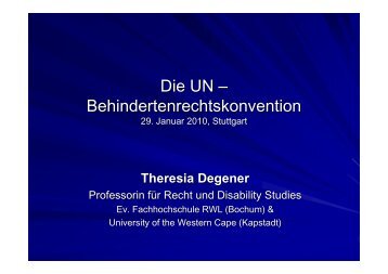 Die UN â Behindertenrechtskonvention - Paul Lechler Stiftung