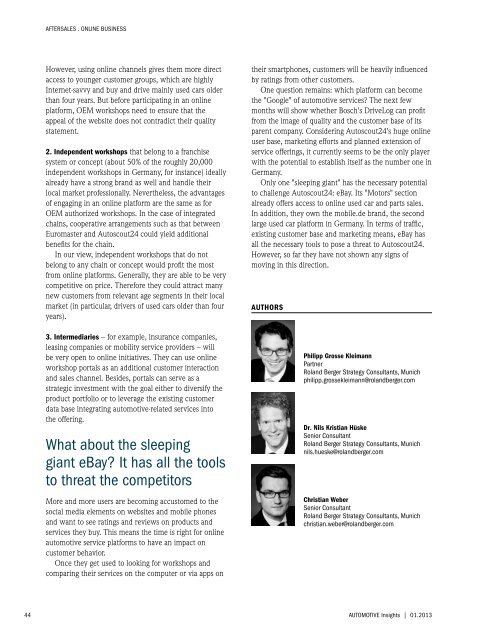 Automotive Insights 01.2013 - Roland Berger