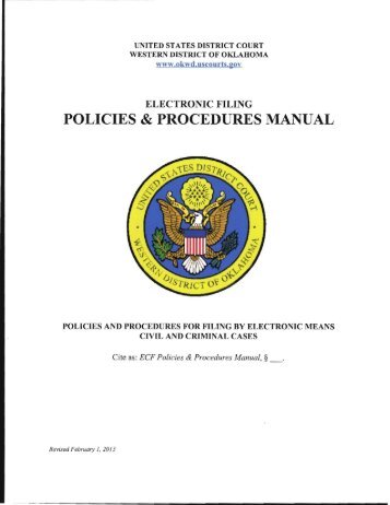 POLICIES & PROCEDURES MANUAL - Western District of Oklahoma