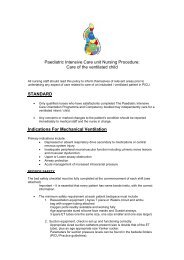 Paediatric Intensive Care unit Nursing Procedure ... - Cardiff PICU