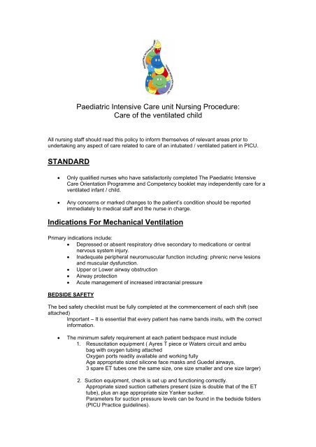 Paediatric Intensive Care unit Nursing Procedure ... - Cardiff PICU