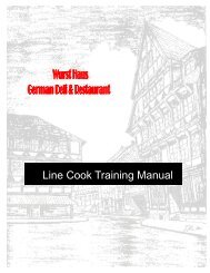 LINE COOK TRAINING MANUAL With Washout - The Wurst Haus