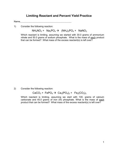 limiting-reactant-and-percent-yield-practice-worksheet-answer-key