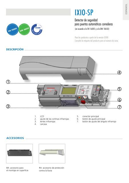 Manual IXIO-SP PDF - BEA Pedestrian