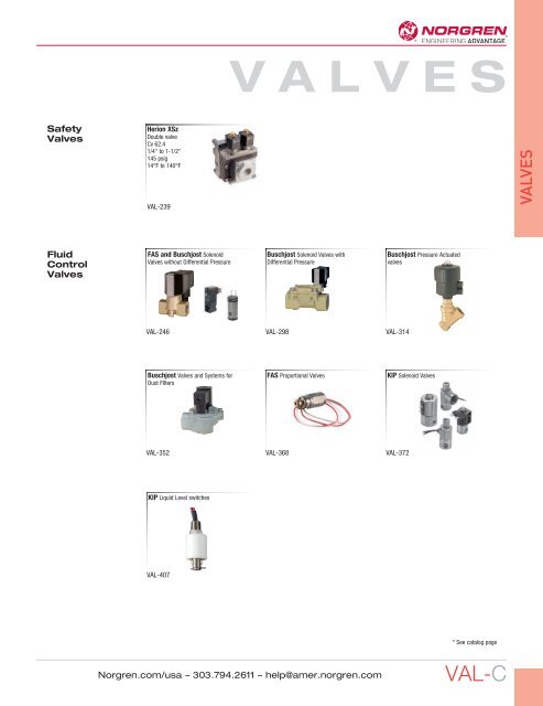 VALVES - Norgren Pneumatics. Motion Control Equipment, Fluid ...