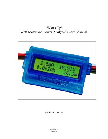 Watt Meter and Power Analyzer User's Manual - V is for Voltage