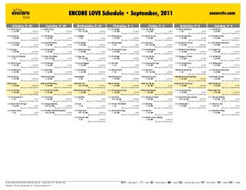 ENCORE LOVE Schedule - September, 2011 - Starz