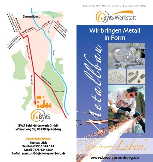 Flyer Metallbau - Behindertenwerk Spremberg
