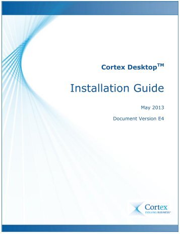 Installation Guide - Cortex Business Solutions Inc. - Page