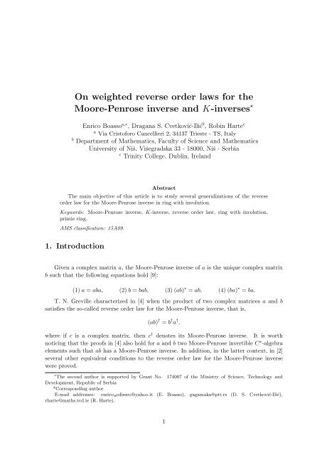 On weighted reverse order laws for the Moore-Penrose inverse and ...