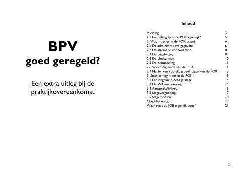 BPV, goed geregeld - Stage Info Punt