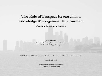 The Role of Prospect Research in a Knowledge Management ...
