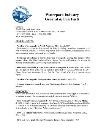 Waterpark Industry General Facts - World Waterpark Association