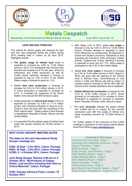 Metals Despatch - International Nickel Study Group