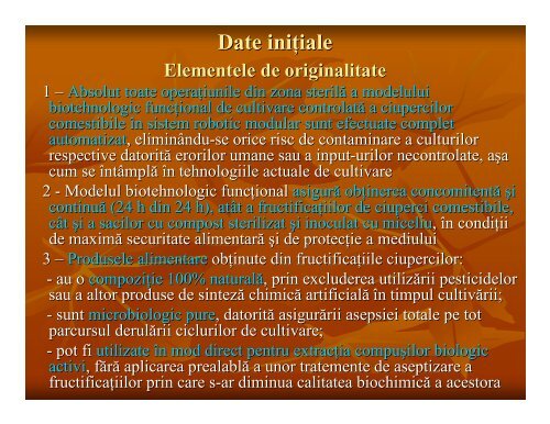 model biotehnologic de cultivare controlata si - Prezentare