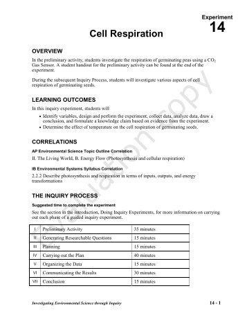 14 Cell Respiration T - Vernier Software & Technology