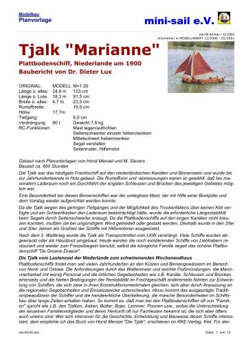 Tjalk "Marianne" - mini-sail eV