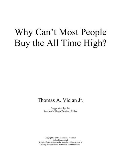 Why Can't Most People Buy the All Time High? (PDF) - TurtleTrader