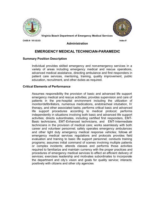 101.02.03 EMT Paramedic Job Description - Vbems.com