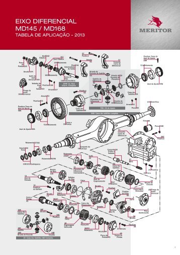 EIXO DIFERENCIAL MD145 / MD168 - Meritor