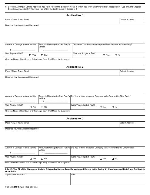 PS Form 2480 - branch 38