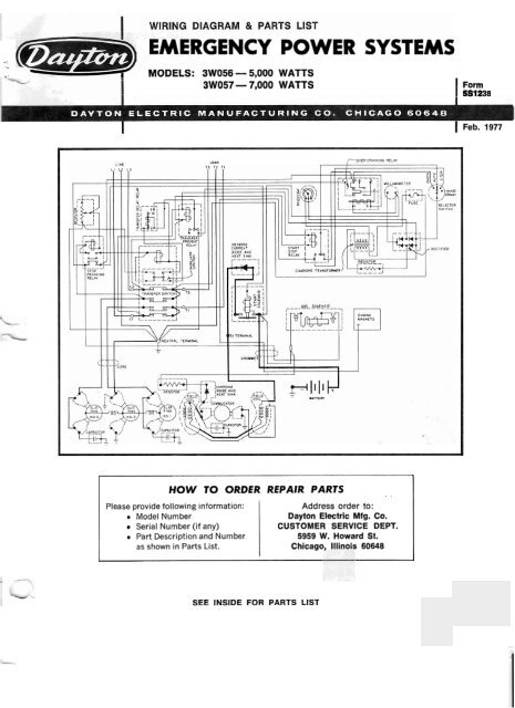 3W056 & 3W057 Parts List and Wiring Diagram - Winco Generators