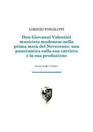 Don Giovanni Valentini musicista modenese nella prima metÃ  del ...