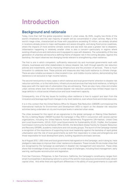 Making Cities Resilient Report 2012