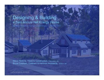Designing & Building - Coldham & Hartman Architects