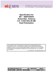 Specification for MT – 466010/NVH Subscriber Antenna 4.9 - 6.425 ...