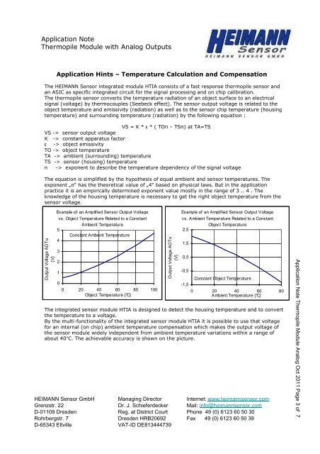 Application Note Thermopile Module Analog_r10