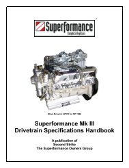 Superformance mk iii drivetrain specifications ... - Second Strike