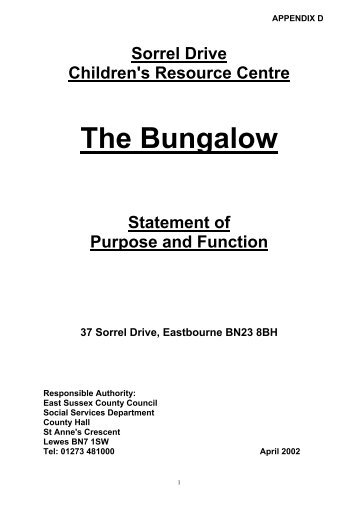 The Bungalow - East Sussex County Council