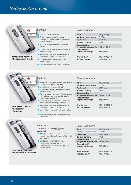 Katalog zbiorczy, automatyka do rolet - Becker-Antriebe International