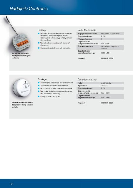 Katalog zbiorczy, automatyka do rolet - Becker-Antriebe International