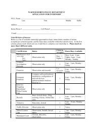 Internship Pre-Application - Warner Robins Police Department