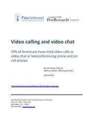 Video calling and video chat - Pew Internet & American Life Project