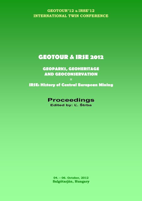 GEOTOUR &amp; IRSE 2012.pdf - Fakulta BERG - TUKE