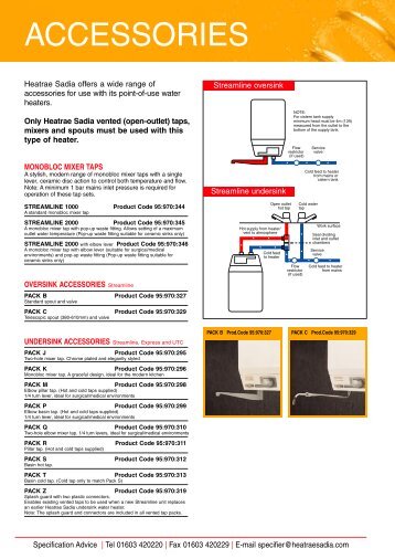 Heatrae Sadia Vented Taps Sales Brochure - Advanced Water