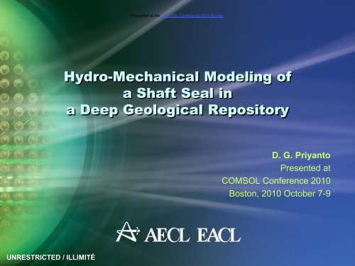 Hydro-Mechanical Modeling of a Shaft Seal in a ... - COMSOL.com
