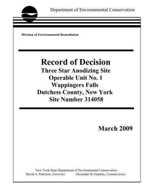 Three Star Anodizing Record of Decision (PDF) - New York State ...