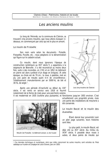 Les anciens moulins - Mairie de Clairoix