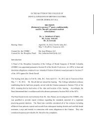 Duvall Discipline Panel Decision (redacted) - College of Dental ...